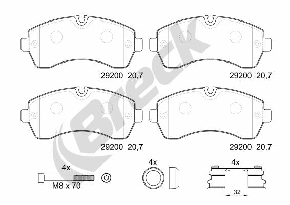 Set placute frana,frana disc 29200 00 653 00 BRECK